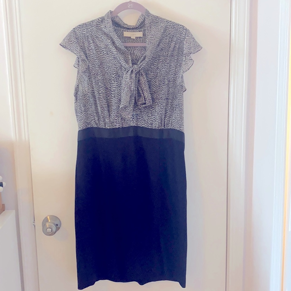 Ann Taylor Loft Tie Neck Dress